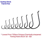 100Pcs Size 1/0-8/0 Chemically Sharpened Octopus Circle Fishing Hook Bulk Sale