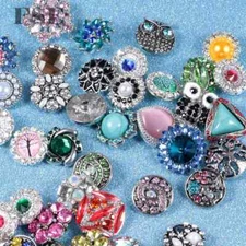 50pcs 18mm Snap Button Multi Rhinestone Mixed Snap Charms For 20mm Snap Jewelry
