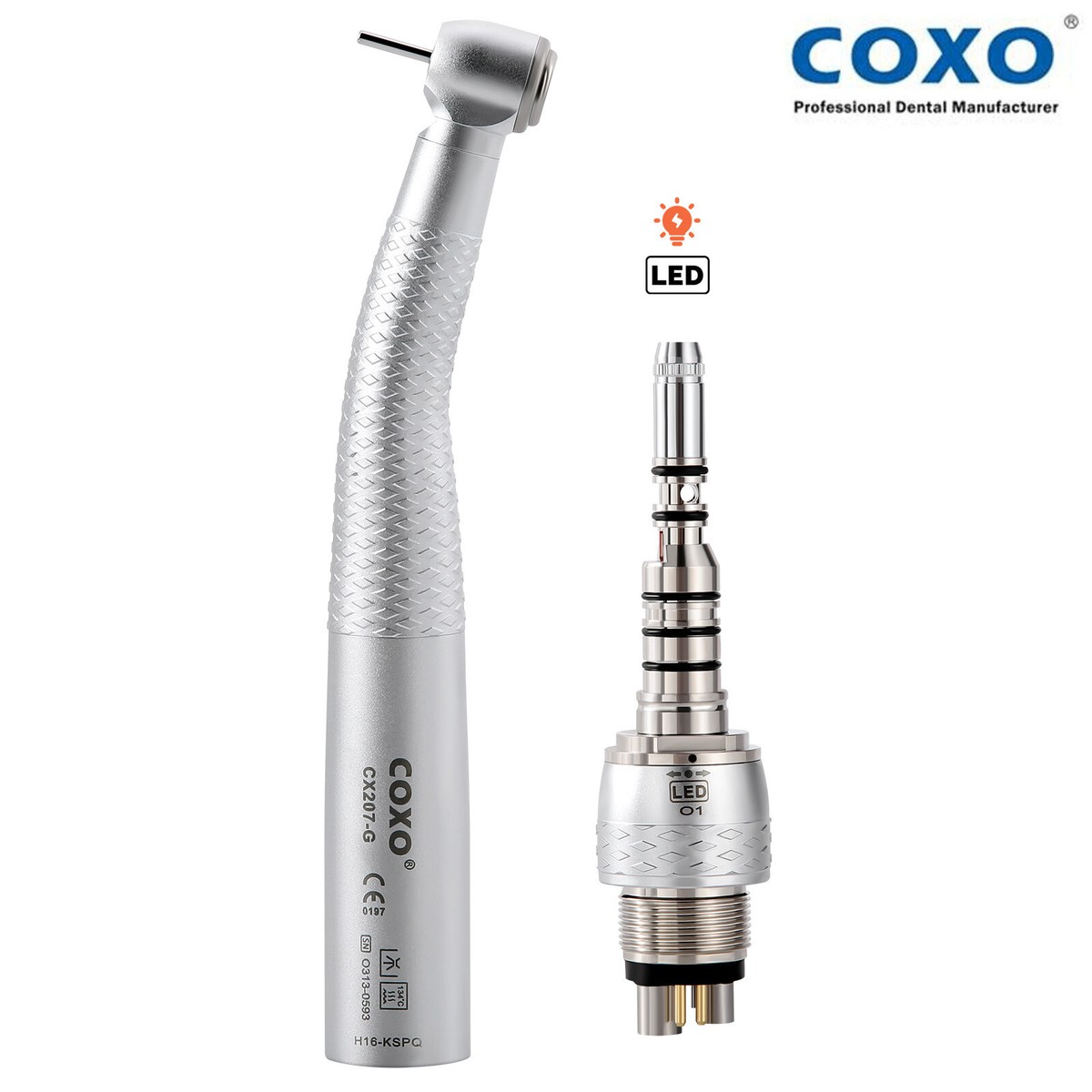 10Pcs Dentista Fiber Optic LED Turbina Handpiece Large Head Fit - Foto 9