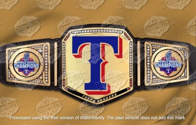 Texas Rangers World Series 2023 Champions Championship Belt Adult Size 2mm Brass