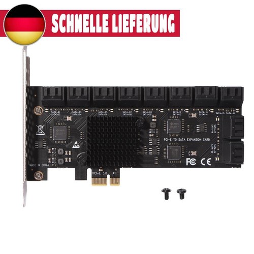 20 Port PCIE Expansion Card PCIe SATA 3.0 Controller Adapter 6Gbps for Desktop