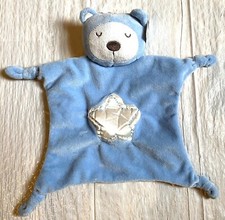 Stepping Stones Cuddle up Bear Lovey Baby Blue Knotted Ends Soft Plush 10"
