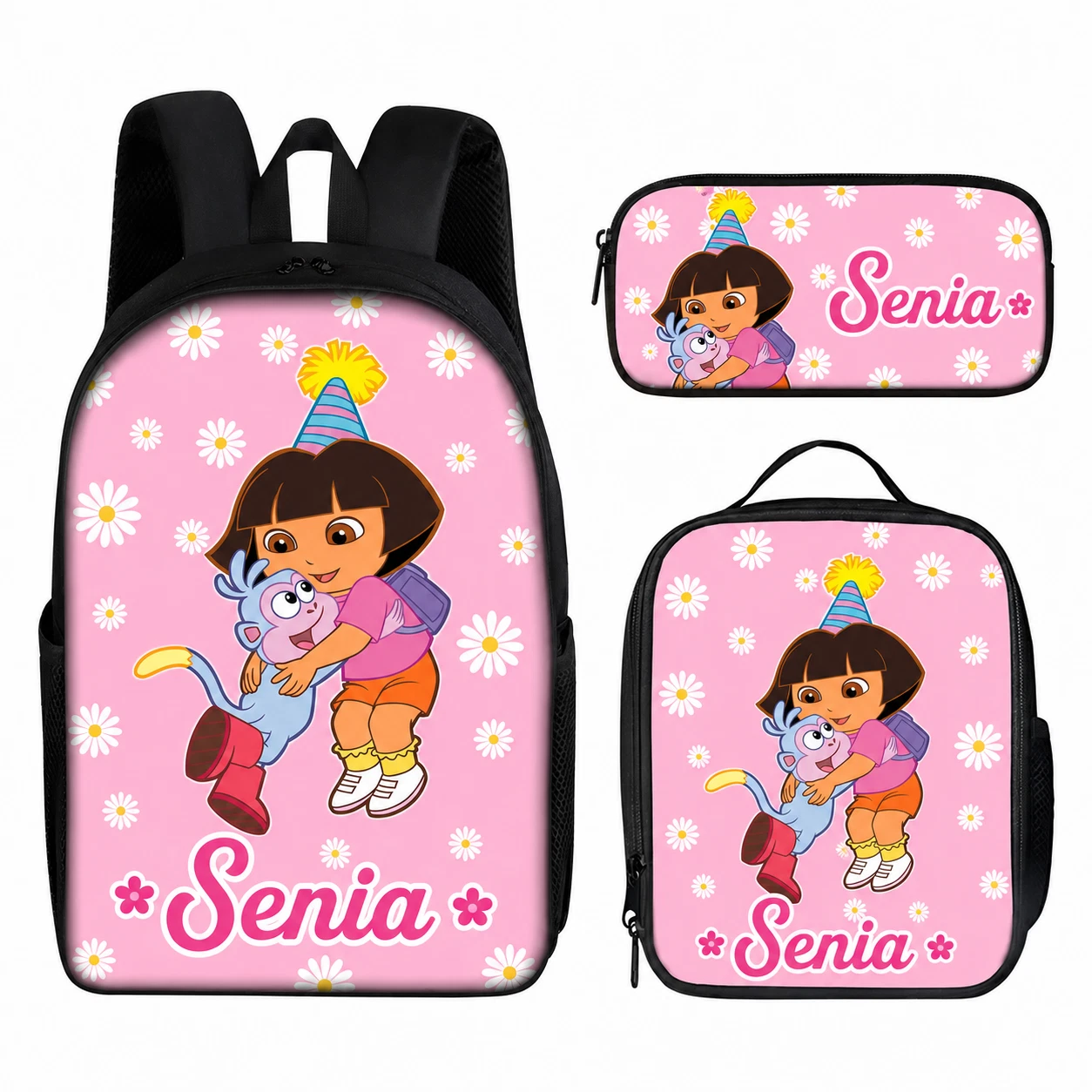 Personalized Dora Themed Backpack Set, Cartoon Children's Backpack