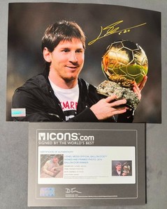 Lionel Messi Signed Photo European Size w/ ICON COA – Autographed Soccer