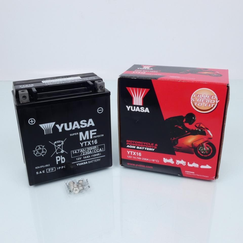 Batterie Yuasa YTX16-BS SLA pour Moto Kawasaki 1500 VN Tourer 1998-2000