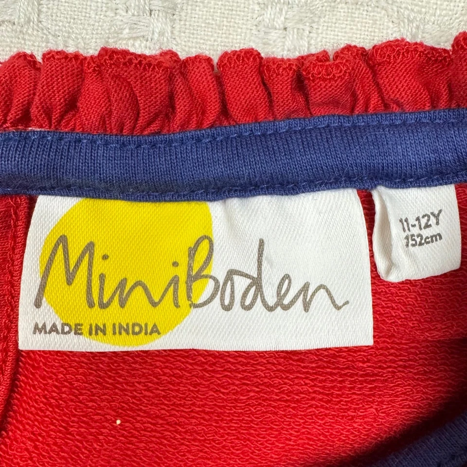 Vestido Mini Boden Rojo Bordado Floral Manga Larga Niñas 11-12 años Boho Fairy Foto 3 de 4