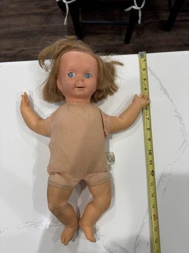 Vintage Mattel Baby Say N See Doll Talks 17" Pull String 1965 Works AS IS