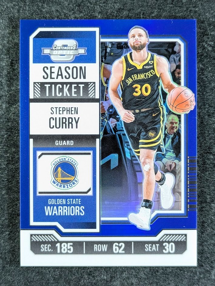 2023-24 Panini Contenders Optic STEPHEN CURRY 1/99 Bookend Blue Prizm SP #37