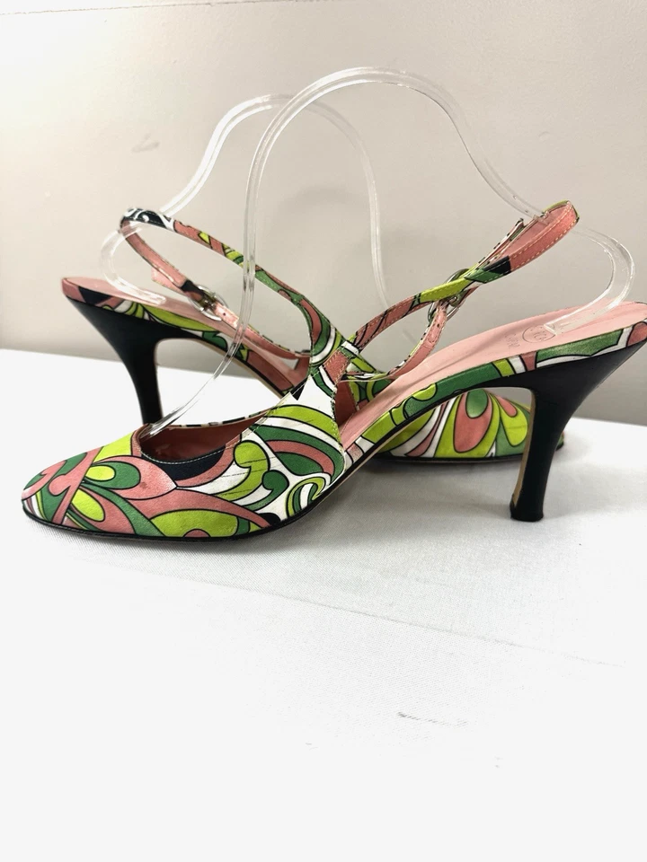 Tacones Circa Joan & David Rosa-Verde Con Cordones Para Mujer Talla 10M Retro Discocore Foto 3 de 4