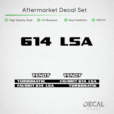 Fendt Favorit 614 LSA Turbomatik Aufkleber Set - Premium 6-Zyl Restauration V...