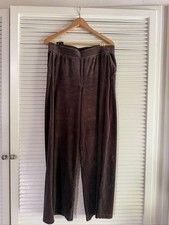 Lululemon Wide Leg Corduroy Relaxed Pants Womens 10 Brown Pull On Elastic