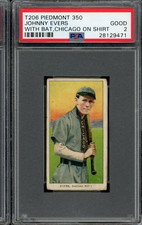1909-1911 T206 Johnny Evers Chicago on Shirt (Jersey) Cubs HOF PSA 2
