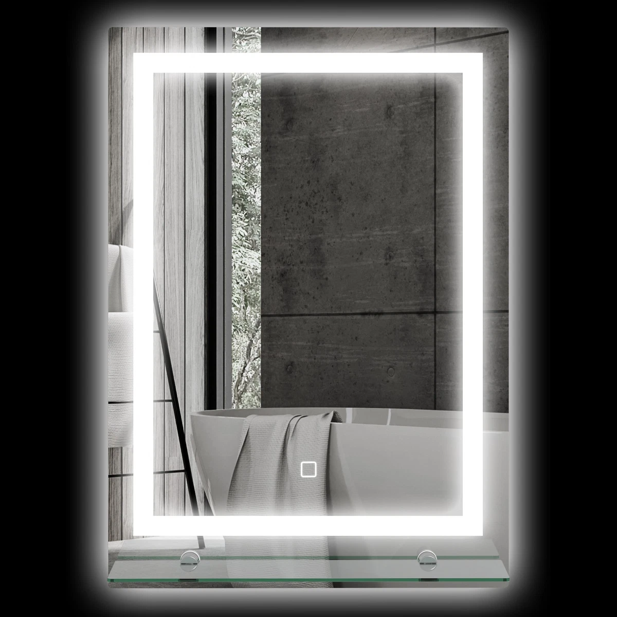 Specchio Bagno Cornice Alluminio Spazzolato 120 100 80 Cm E Lampada LED 30 60 - Foto 3
