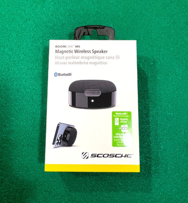 Scosche Speaker BOOMCAN MS Portable Magnetic Wireless Bluetooth, Black ~ Unused