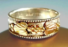 WHEELER MFG BLACK HILLS STERLING SILVER 10K GOLD WEDDING BAND RING SZ 6 WOW!!