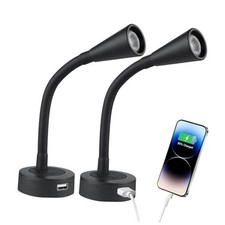 12V LED Reading Light RV Dimmable Reading Lamp with USB Charger 12 Volt