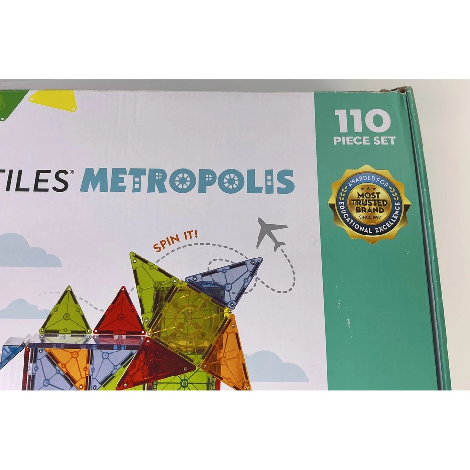Magna Tiles Metropolis 110 Piezas Conjunto Bloques de Construcción Magnéticos Juguete Educativo Foto 4 de 4