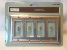 ALLEN + ROTH Cosgrove Wall Plate 4 Gang Quad Decorator Satin Nickel Finish