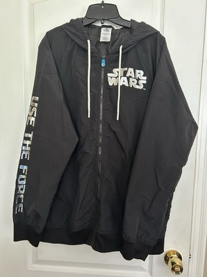 #ad #ad Disney Star Wars Hooded Zip Up Jacket #x27;Use The Force#x27; Black Men#x27;s Size L $20.00