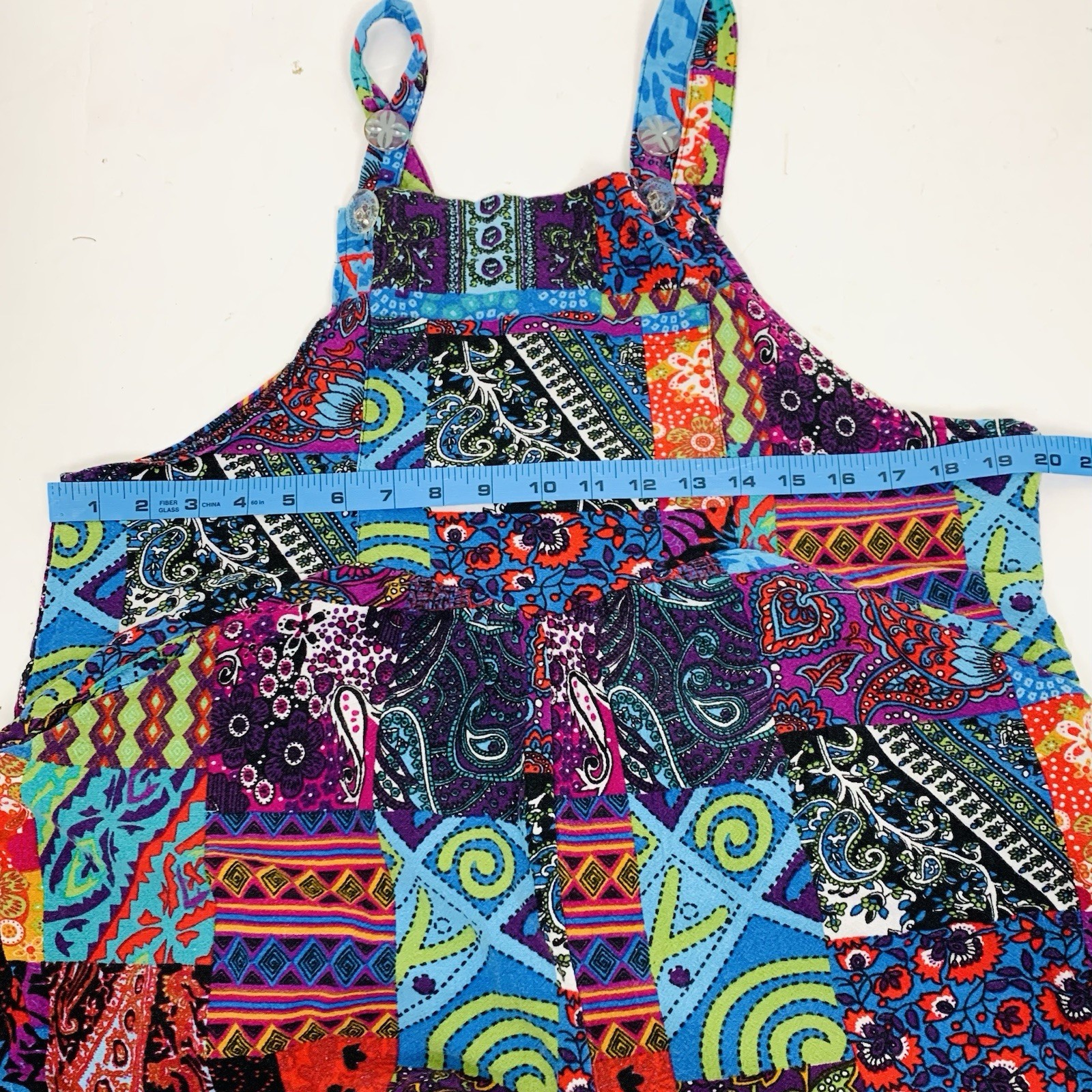 Women Patchwork Overalls M Approx. Lightweight Sl… - image 10