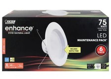 Feit Electric 5/6" 75W Equivalent Recessed Downlight 6-Pack LEDR56B927CAMP6