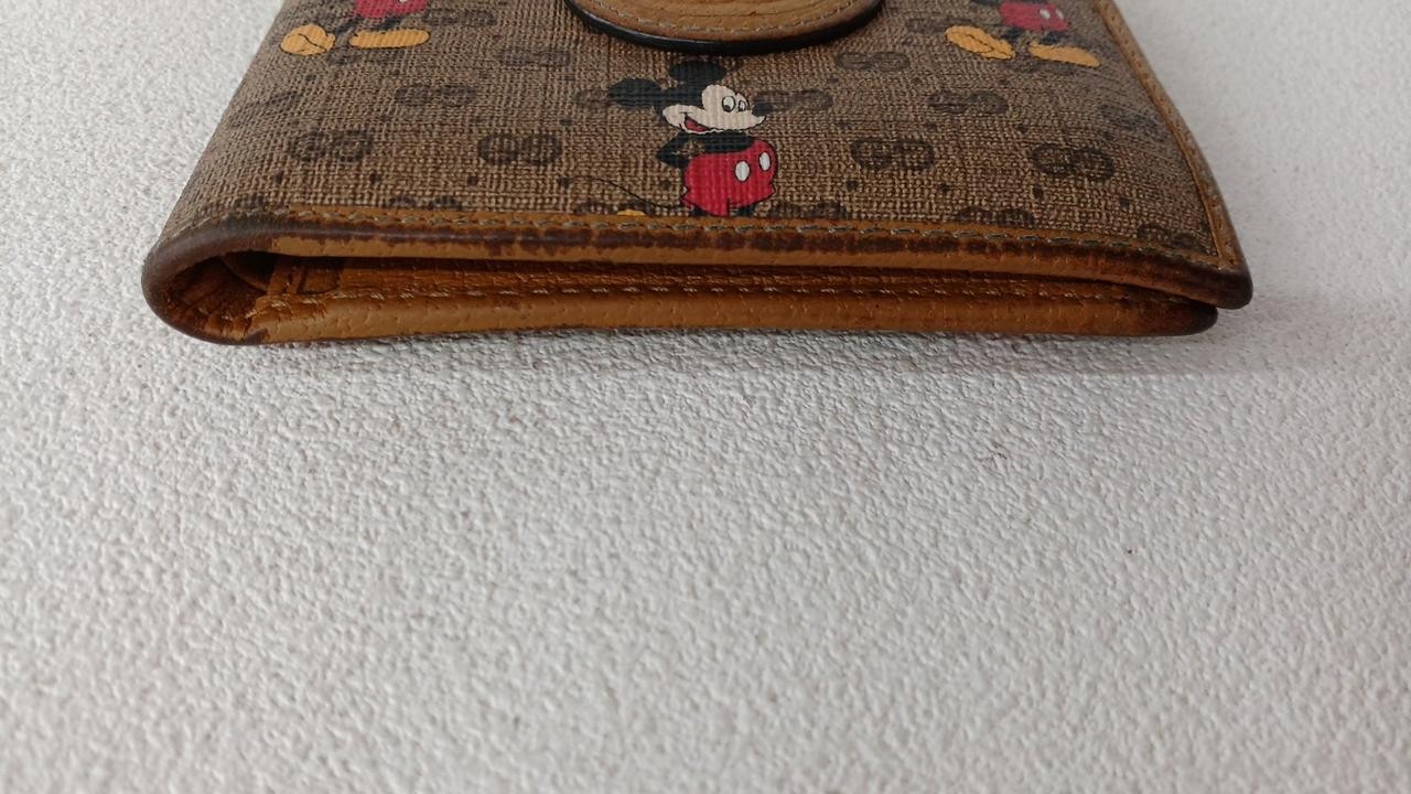 Bifold Wallet Model Brown Mickey Pattern Conditio… - image 14