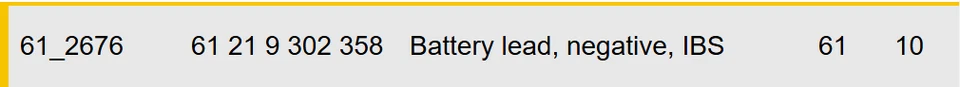 2011-16 BMW Battery Negative Lead with Intelligent Sensor USED OEM 61219302358 - Image 2 of 4