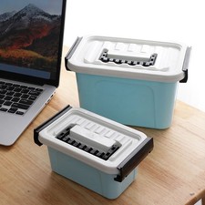 .Portable Storage Box With Lid Plastic Organizer Box Bin Home Storage Container
