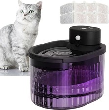 Cat Water Fountain for Drinking, 3L 5200mAh Battery Operated Wireless