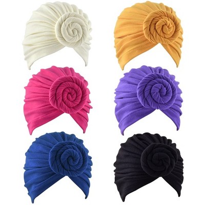 6 Pieces Women Turban Hat Head Wraps for Women Twist Knot Pre-Tied Bonnet Tur...