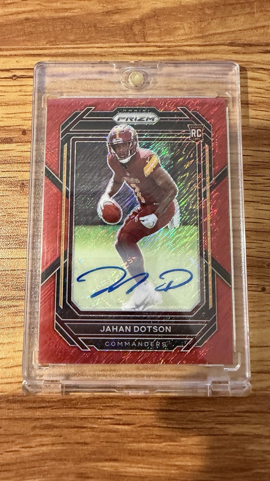 2022 Prizm Jahan Dotson Red Shimmer Auto /35 RC Rookie #312