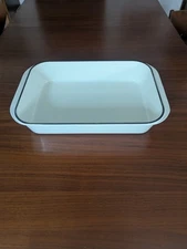 Le Creuset #40 White Roaster Casserole Pan Cast Iron Enamel Made In France