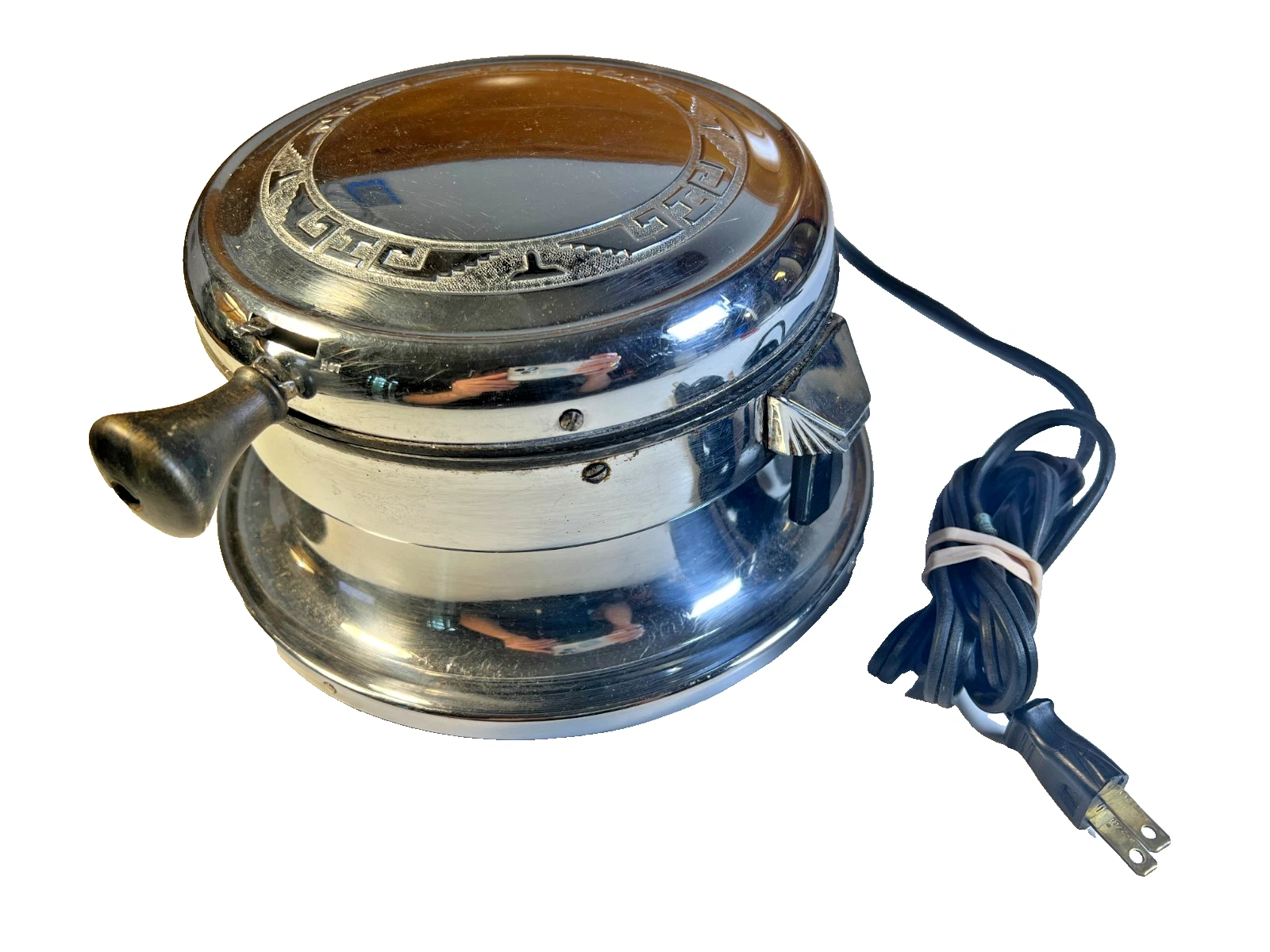 Antique Vintage Coleman Model 16C Waffle Maker Chrome Art Deco Wichita Kansas