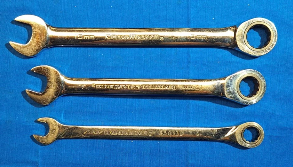 GearWrench Juego de llaves combinadas de trinquete de 3 piezas 19 mm 17 mm reversible y 13 mm Foto 3 de 4