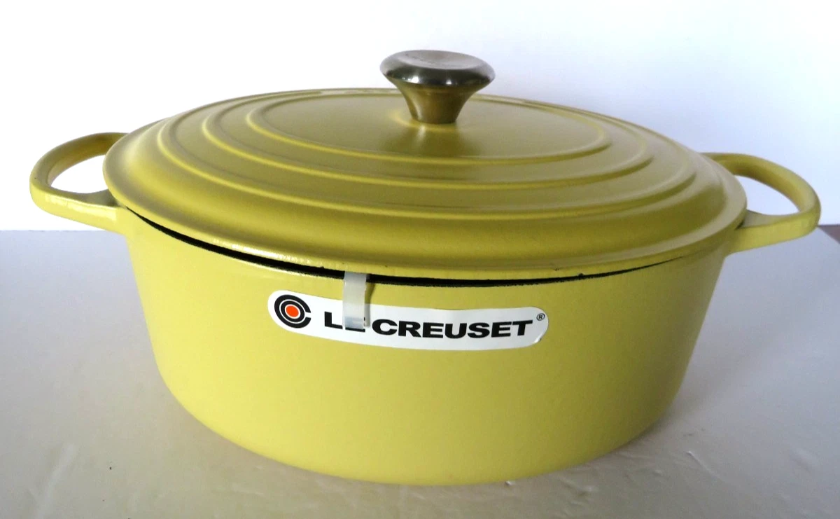Le Creuset Cast Iron Oval Dutch Oven with Lid 6.75 Qt Yellow Enamel #31 France
