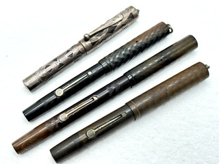 4 LOT VINTAGE 1920s WATERMANS IDEAL BCHR STERLING LEVER FILL FOUNTAIN PENS 14K
