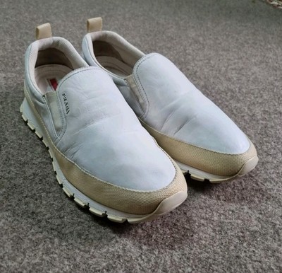 Prada Shoes Men Linea Rossa Slip-On Sneakers White Prada Shoes Men's Size 9 US