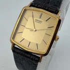 Vintage Seiko Quartz Watch 8621-5029 Men Gold Tone Leather Analog New Battery