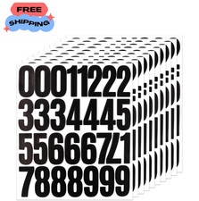 280 Large Number Stickers, 10 Sheets 2 Inch Vinyl 0-9 Decals 10 Sheets Waterproo