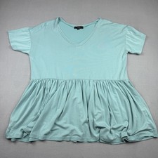 Vibe Sportswear Women s 3X Aqua Babydoll Tuni...
