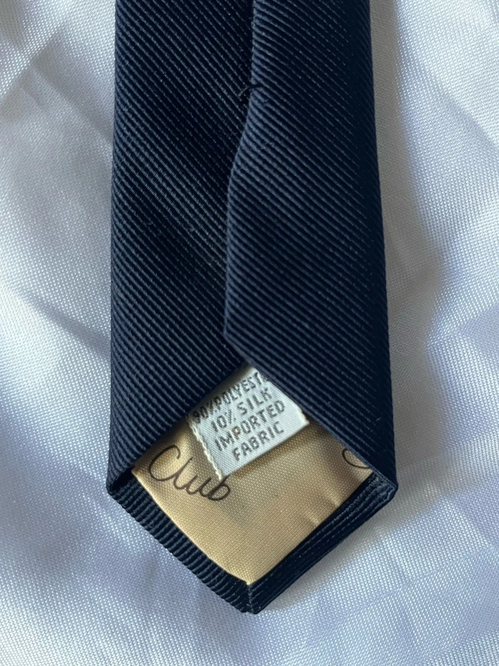 Corbata de cuello azul marino Club Room 4” de ancho 55,5” de largo azul vintage Foto 4 de 4