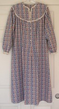 Classic 2015 Blue Tyrolean Stripe LANZ OF SALZBERG Cotton Flannel Nightgown M
