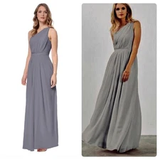 Weddington Way Savannah Gown Dress Mystic Blue sz  12 Bridesmaid Prom Chiffon