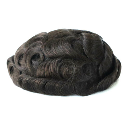 Mens Hair Toupee System French Lace Natural Hair Replacement Real Human Hair #3 - Picture 8 of 9
