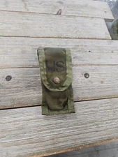 US Military Army 9MM Mag Magazine Ammo Pouch w/ Alice Clips Green