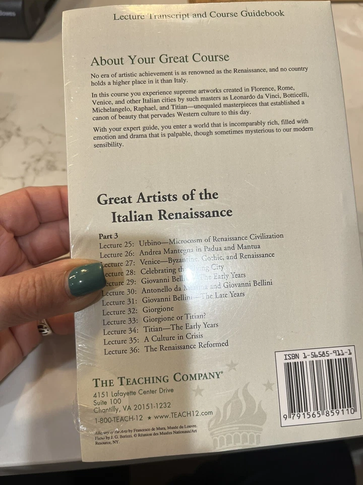 GREAT ARTISTS OF THE ITALIAN RENAISSANCE Great Courses Lecture Transcripts NEW - Image 2 of 4