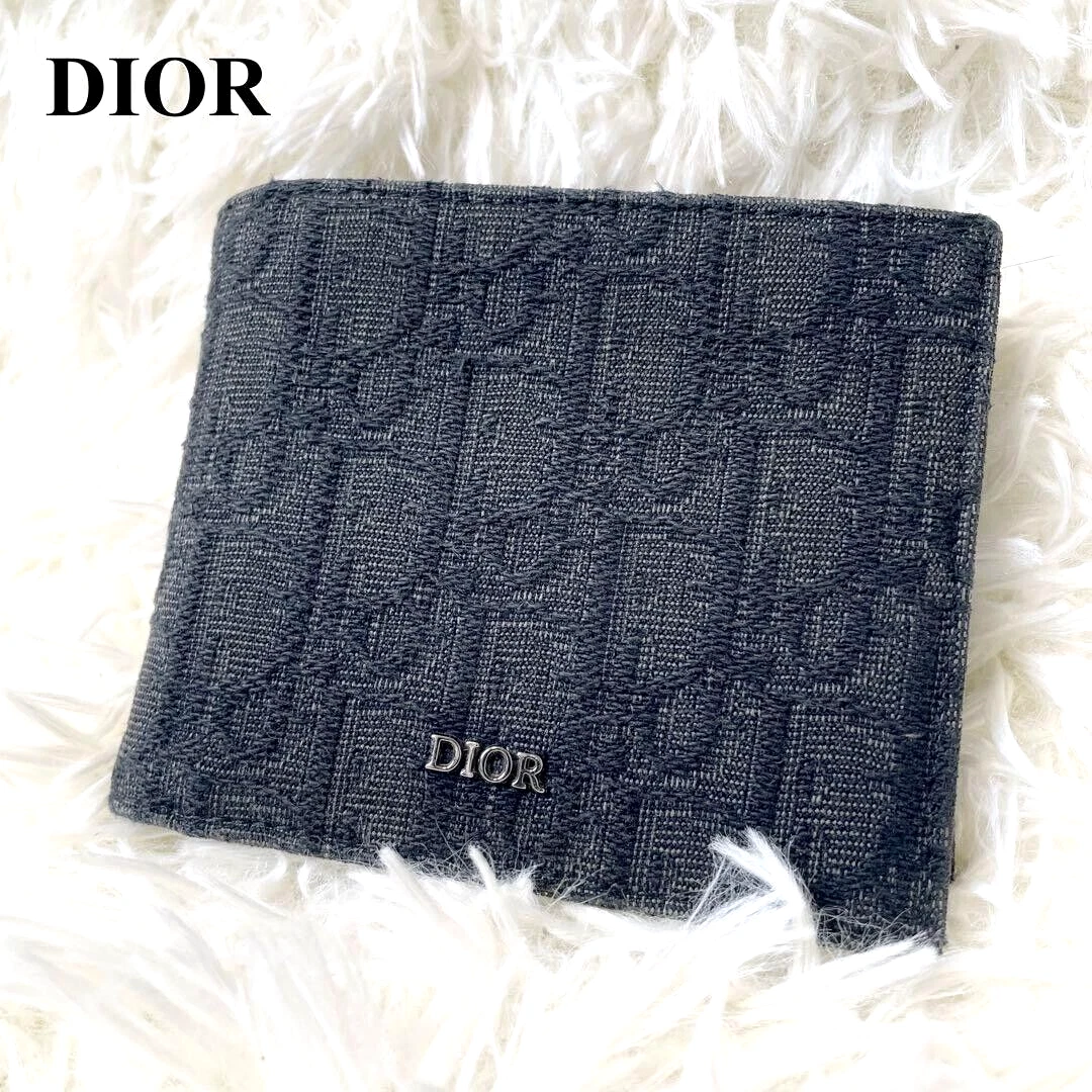 Portefeuille Dior Homme Pliable Oblique Jacquard Noir