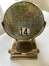 VTG OLD WORLD FLIP MONTH/DAY PERPETUAL DESK CALENDAR-CALIFORNIA WAGON W/HORSES