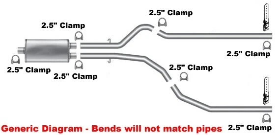 Mandril de escape doble doblado Flowmaster Super 44 para 94-01 Dodge Ram 3.9 5.2 5.9 Foto 2 de 2