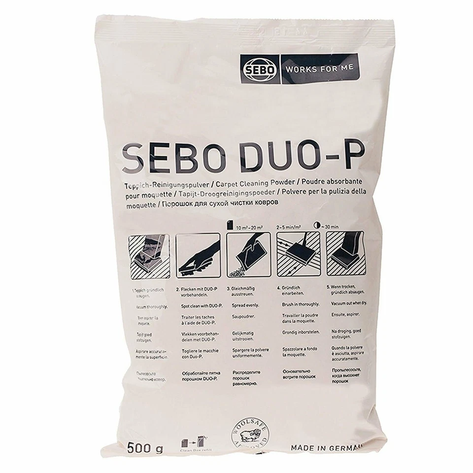 ORIGINAL SEBO DUO P TEPPICHREINIGUNGSPULVER 3600e, 500G NACHFÜLLUNG, DUOP. X1 X4 X7